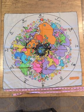 Vintage Peter Max Psychedelic Zodiac Scarf